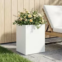 Sodo vazonas Balta 40 x 30 x 40 cm Šaltai valcuotas plienas