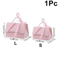 1PC Solid Color Parties With Pearl Handle Weddings Candy Box Giveaways Gift Boxes Festive Easy to fold Elegant Bridal Showers S