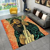 Bob Marley Reggae Music Maple Leaf Jamaican Area Rug,Carpet Rug for Living Room Bedroom Sofa Doormat Decor,Non-slip Floor Mat 40x60cm(15x23in)