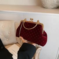 Women's Evening Clutch Purse Dinner Party Ladies Small Clip Shoulder Bag Handbags Retro Female Chain Crossbody Bag Luxury Design