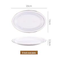 Gold Rim Fish-Shaped Ceramic Serving Plate | Large Restaurant & Hotel Tableware