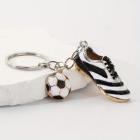 1 Piece Creative Alloy Metal Football Shoe Keychain Pendant, Commemorative Gift gray