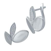 Silver earrings with natural mother-of-pearl (2031215) balta