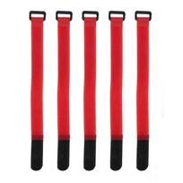 5/10pcs Reusable Hook and Loop Straps Nylon Securing Cord Straps Fastening Cable Ties Cable Straps Organizer Fastener Tape 5pcs raudona