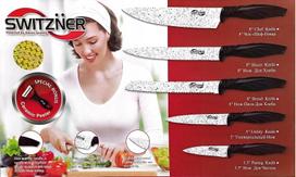 Switzner virtuvinių peilių rinkinys SW-92820 black/white - 6 dalys