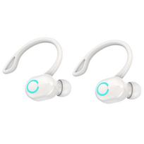 S10 belaidės verslo ausinės su ausinių kabliuku Bluetooth 5.2 ausinės su mikrofonu HIFI stereofoninio balso valdymo ausinės, vandeniui atsparios triukšmo mažinimo ausinės balta