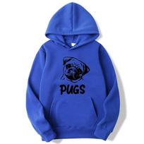 Juokingi mopsų megztiniai Gyvūnų spaudiniai Unisex Moterų mada Atsitiktinis Oversized Hoodie Su gobtuvu Megztiniai Megztiniai Unisex Sportiniai kostiumai Drabužiai 2XL