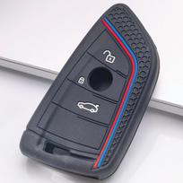 Silikoninis raktų pakabuko dangtelis, suderinamas su BMW 1 2 3 4 5 6 7 serijos X1 X2 X3 X4 X5 X6 X7 M serijos išmaniuoju rakteliu be atrakinimo, minkštas guminis apsauginis elementas su juoda
