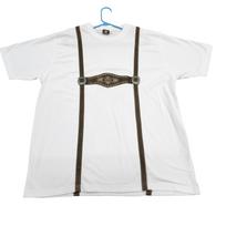 OS Trachten Marškiniai Vyriški 2XL Balti Odiniai Šortai Petnešos Grafiniai Marškinėliai Oktoberfest Unisex Marškinėliai XXXL white