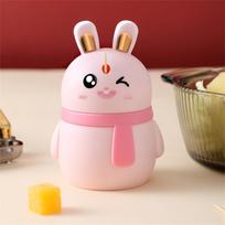 Automatic Toothpicks Holder Bunny Shape Push Press Type Toothpick Box Ceative Toothpick Storage Box Household Convenient Toothpick Jar Pink