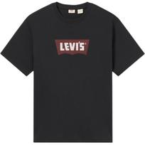 Levis Casual Comfortable Logo Print Ribbed Round Neck Short Sleeve T-Shirt Unisex T-Shirts Black 001AM-0012 S