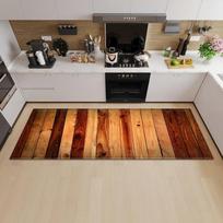Wood Plank Stripe Color Pattern Home Kitchen Floor Mat Door Front Decoration Floor Mat 40x60cm