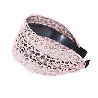 Wide Side Hairbands Hair Accessories Lace Turban Versatile Hair Hoop rožinė