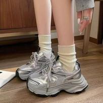 Dad shoes girl 2025 spring and summer new thick-soled non-slip heightening mesh breathable versatile lightweight sports and leisure shoes 35 sidabras