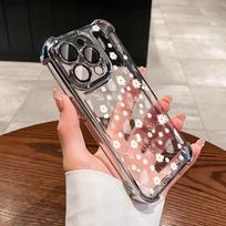 Luxury Plating Clear Flower Case For Realme 15 14 Pro Plus 15T 5G C53 C51 C55 C15 C20 C35 C33 C85 12 13 9 Pro Plus GT 7 Cover Realme 9 5G(9Pro 5G) brown
