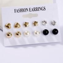 Women's Tassel and Pearl Crystal Stud Earring Set