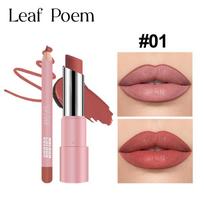 Lipliner Pencil Lipstick Set Matte Nude Red Contour Tint Lipstick Long Lasting Non-stick Cup Lipliner Makeup Lip Stain