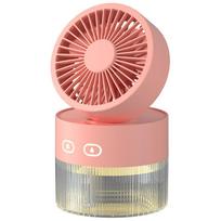 Portable Fan Air Humidifier 350ml Water Cooler Table Fan 1500mAh Usb Rechargeable Fan Essential Oil Diffuser Night Light Car Fan non-rechargeable rožinė