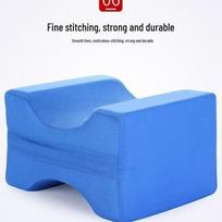 Elderly Bedridden Anti-Abrasion Memory Foam Wedge Pad for Pressure Sores and Knee Care. Blue Grooved Leg Cushion