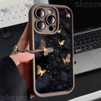 Gold Butterfly Silicone Phone Case For Samsung Galaxy S25 S24 S23 Ultra S22 Plus S21 S20 FE A54 A55 A15 A35 Shockproof Cover A35 5G