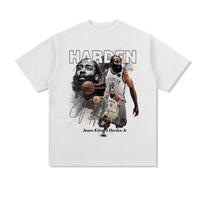 Heavy Street Retro Men'S And Women'S Harden James Shirt Trendy Top Harden Print Short Sleeve T Wash S balta