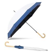 Ogawa Completely UV Heat Water Wind For Sunny or Rainy One Family Cynthia 54608 Women's Parasol, Off-White, Navy, Blackout, 99.9% Protection,