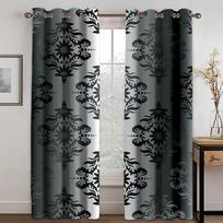 Luxury Black 3D Printed Thick Shading Curtains for Bedroom Living Room Hotel 2 Pieces Free Hooks High Quality W50H100(CM)x2&Hook