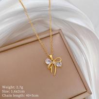 Mickey Head Heavy Industry Necklace Women'S Copper Micro-Inlaid Real Gold Electroplating Delicate Clavicle Chain Neck Chain