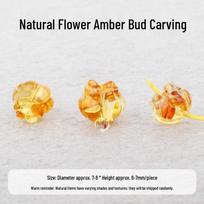 Amber Orchid & Osmanthus Flower Carving Pendant for DIY Necklace/Bracelet