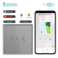 BSEED Wifi Roller Shutter Switch Smart Blind Switch with Touch Light Switch EU Socket Type-c USB  Tuya Smart Life Alexa Control EU standard