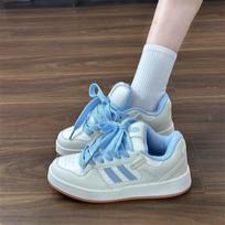 Hong Kong style white and blue niche bread shoes waterproof autumn new couple campus casual sports shoes 35