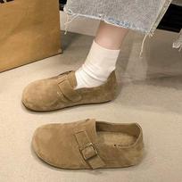 Birken shoes new lazy Doudou Boken flats retro ugly cute Mori soft-soled shoes 35【inner length 22.5cm】 chaki