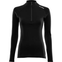 Marškinėliai Aclima WW Mock Neck su užtrauktuku, juodi, dydis XS - 123