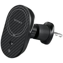 Car mount with wireless charger PITAKA MagEZ Pro 2 Qi2 15W NFC MagSafe juodos spalvos pilkos spalvos