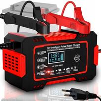 Išmanusis automatinis automobilinis akumuliatoriaus įkroviklis su remonto funkcija 12V LCD