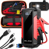 Akumuliatoriaus užvedėjas, BLOW JS-12 automobilinis paleidiklis, „Powerbank“, LED žibintuvėlis ir avarinis plaktukas, 1000A, 12000mAh