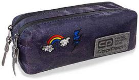 Cool Pack Penalas COOLPACK Pouch Sparkling Badges Jeans RECTANGULAR, su dvigubu užtrauktuku
