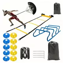 Duży Didelis treniruočių komplektas su kūgiais, koordinacijos kopėčiomis ir kliūtimis XXL