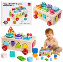 Lean Toys Medinis rūšiavimo žaislas ant ratukų