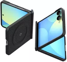 Dėklas Spigen Air Skin Aramid Mag MagSafe skirtas Samsung Galaxy Z Flip8 juodos spalvos