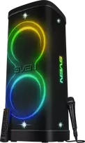 Speaker Party Box SVEN PS-1250, juodas (300W, TWS, IPx4, Bluetooth, FM, USB, Micro SD, LED-display, 13500mAh)