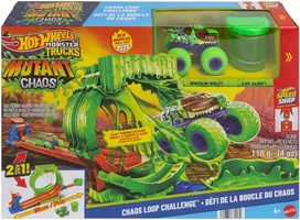 Mattel HOT WHEELS MONSTER TRUCKS MUTANT CHAOS triukų trasa su slaimu (JMK91)