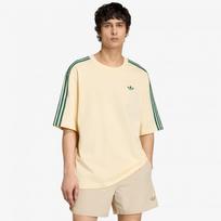 adidas Adicolor 3-Stripes Oversized T-Shirt Warm Vanilla/ Collegiate Green - Dydis M (KZ1224 Marškinėliai)