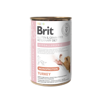 Brit GF Veterinary Diets konservuotas pašaras šunims Hypoallergenic Monoprotein Turkey 400g. x 6vnt.