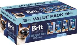 Brit Premium by Nature Delicate fillets in gravy Box - wet cat food - 36x85g