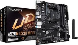 Gigabyte A520M DS3H WIFI6E | Processor family AMD | Processor socket AM4 | DDR4 | Supported hard disk drive interfaces SATA, M.2 | Number of SATA connectors 4