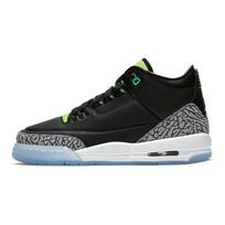 Air Jordan 3 Retro GS Electric Green Kids Sneakers Black White Violet-Shock DA2304-003 36.5