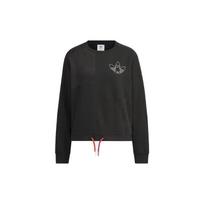 Adidas Originals Miffy Collaboration Series Logo Print Long Sleeve Round Neck Pullover Sweatshirt New Year Recommendation Women Tops Black HY7263 S
