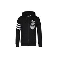 Adidas Originals Trefoil Sport Casual Zip Hoodie Jacket Men Outerwear Black CZ1751 XS