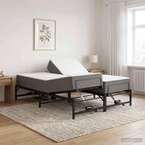 Elektrinis reguliuojamas lovos rėmas Juoda 120 x 200 cm Plienas